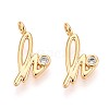 Brass Micro Pave Cubic Zirconia Charms KK-N263-97G-H-1