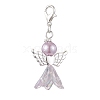 Angel Glass & Glass Pearl Pendant Decorations HJEW-JM01939-4