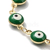 Real 18K Gold Plated Stainless Steel Enamel Evil Eye Link Chain Bracelet VQ3782-1-2