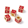 Rack Plating Brass Enamel Beads KK-B060-04G-03C-3