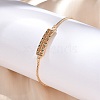 Rectangle Brass Micro Pave Cubic Zirconia Link Slider Bracelets KK-R217-52G-2