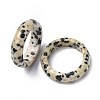 Natural Dalmatian Jasper Plain Band Ring RJEW-P044-01A-04-2