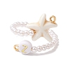 Synthetic Turquoise Adjustable Open Cuff Ring RJEW-JR00883-4