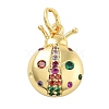 Rack Plating Brass Micro Pave Cubic Zirconia Pendants KK-Z071-84G-1