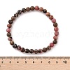 Natural Rhodonite Stretch Bracelets X-BJEW-JB04557-01-6