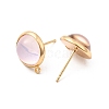 Brass Glass Stud Earrings KK-F916-04G-2