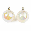 ABS Plastic Imitation Pearl Pendants PACR-T015-07C-4