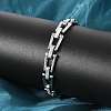 304 Stainless Steel Trapezoid Link Chain Bracelets for Women Men BJEW-F488-68P-3