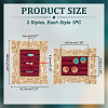 2 Bags 2 Styles Gold Photo Frame Resin Finger Ring Organizer Holder with Velvet Mat ODIS-WR0001-16-2