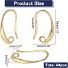 SUPERFINDINGS 40Pcs Brass Earring Hooks KK-FH0004-42-2