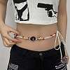 Bohemian Ethnic Style Resin & Wood Barrel Beads Braided Waxed Cord Wrap Waist Belts for Women FS-WG58A7E-01-2
