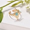 Synthetic Turquoise Finger Rings RJEW-I110-02G-01-3