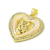 Mother's Day Brass Micro Pave Clear Cubic Zirconia Pendants KK-H472-13G-07-2