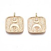 Brass Micro Pave Clear Cubic Zirconia Pendants KK-N232-250-1