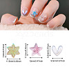 Cheriswelry 240Pcs 3 Style 3D Star & Heart & Flower/Windmill with Glitter Powder Resin Cabochons MRMJ-CW0001-01-11