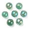 UV Plating Rainbow Iridescent Acrylic Beads OACR-F004-04F-2