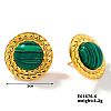 Cute Candy Round Button Natural Variscite Stud Earrings for Summer DG6312-6-1