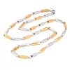304 Stainless Steel Rectangle Link Chain Necklaces for Women LS-NJEW-G140-05GP-1