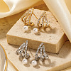 Bright Exquisite Brass Clear Cubic Zirconia Stud Earrings for Stylish and Chic Look SG9124-2-2