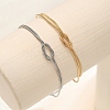 2Pcs Simple Alloy Love Knot Couple Bracelet Set PW-WGF0160-01-3