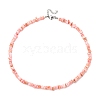 Dyed Natural Freshwater Shell Nuggets Beaded Necklaces NJEW-JN05488-04-4