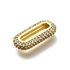 Brass Micro Pave Clear Cubic Zirconia Oval Linking Rings KK-Z093-43G-2