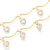 Brass Glass Scalloped Bar Chains CHC-T018-08G-1