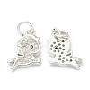 Brass Micro Pave Clear Cubic Zirconia Charms ZIRC-B010-35P-2