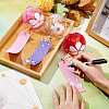 BENECREAT 3Pcs 3 Colors Japanese Sakura Glass Wind Chimes HJEW-BC0001-51-3