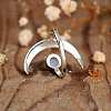 Alloy Resin with Crescent Moon Open Cuff Ring PW23031684096-1-2