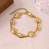 304 Stainless Steel Link Chain & Curb Chain Multi-strand Bracelets for Women BJEW-H641-01A-G-1
