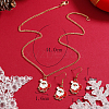 Christmas Theme Alloy Enamel Pendant Necklace & Dangle Earrings Set FN1321-1-4