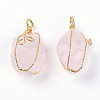 Natural Rose Quartz Big Pendants G-A172-15E-2