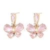 Butterfly Brass Dangle Stud Earrings EJEW-Q800-40KCG-1