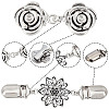 Gorgecraft 4Pcs 4 Style Vintage Alloy Rose Flower & Bowknot Sweater Shawl Clips Brooches Set AJEW-GF0007-24-6