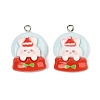 Christmas Theme Rabbit Opaque Resin Pendants RESI-S08-04C-1