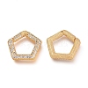 Brass Micro Pave Cubic Zirconia Spring Gate Rings KK-M206-06G-01-2