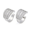 Brass Micro Pave Clear Cubic Zirconia Cuff Earring for Women EJEW-S225-20P-01-1