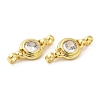 Rack Plating Brass Pave Clear Cubic Zirconia Connector Charms KK-Z028-05G-3