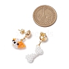 Glass Seed Beads Dog & Bone Stud Earrings EJEW-MZ00339-3