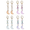 4 Pairs 4 Color Moon & Star Glass Dangle Leverback Earrings EJEW-JE05605-1