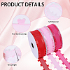 3 Rolls 3 Colors Heart Valentine's Day Polyester Lace Trim OCOR-FG0002-74-4