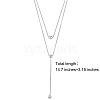 Anti-Tarnish Double Y-shaped Necklace Long Drop Dangle Necklace Delicate Y Chain Necklace Personalized Zircon Pendant Necklaces Choker Trendy Y Necklace Jewelry for Women JN1093A-2