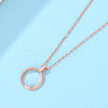 925 Sterling Silver Circle Pendant with Mozambique Diamond Fashion Women's Necklaces HI8884-2