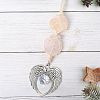 Natural Rose Quartz & Natural Orange Quartz  Nugget Cotton Rope Macrame Pendant Decorations PW-WG40490-02-1