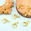 Rack Plated Brass Screw Clip-on Earring Findings KK-YW0001-10G-5