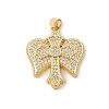 Brass Micro Pave Cubic Zirconia Pendants KK-U047-04G-1