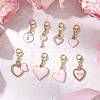 8Pcs Valentine's Day Heart Alloy Enamel Pendant Decorations HJEW-JM02830-2