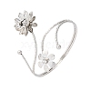 Lotus Alloy Arm Cuff Bangles for Girl Women LS-AJEW-A063-01D-P-4