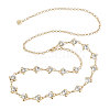 Alloy Flower Link Chain Waist Chains FIND-WH0421-95G-1